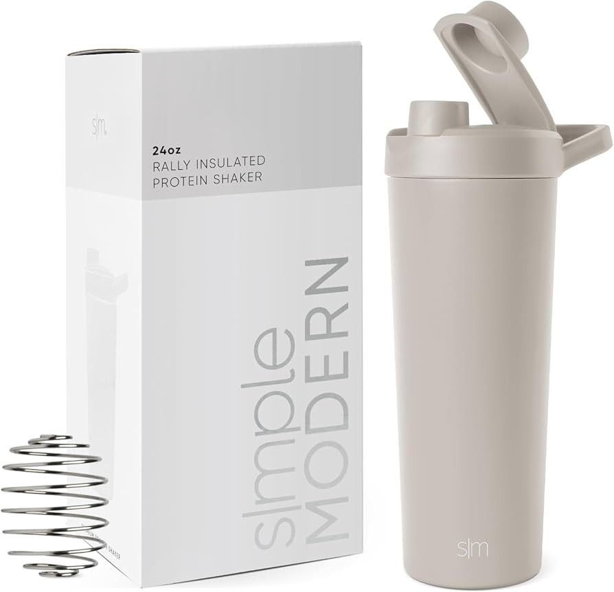 Simple Modern Stainless Steel Shaker Bottle with Ball 24oz | Metal Insulated Cup for Protein Mixe... | Amazon (US)