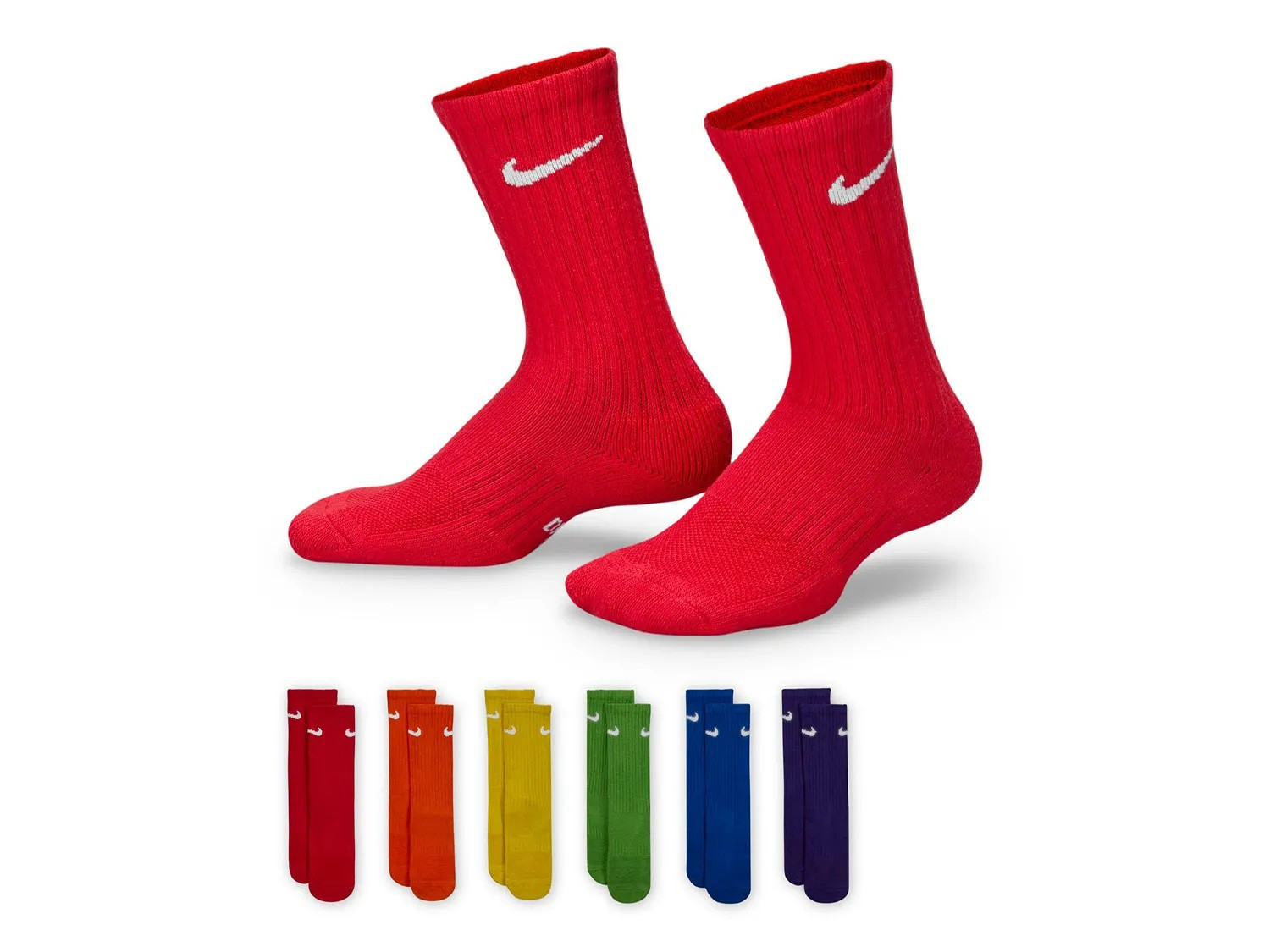 Nike Performance Cushioned Kids' Crew Socks 6 Pack | Boy's | Multicolor | Size S | Socks | Athletic | Crew | DSW