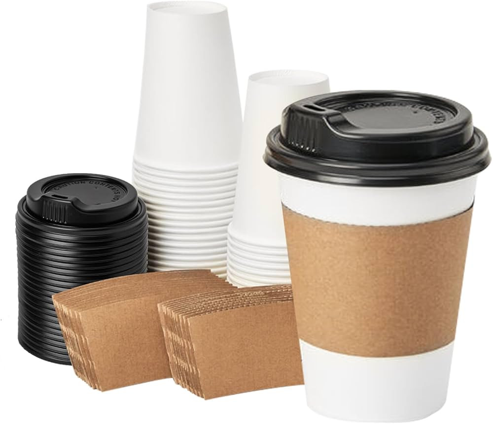RACETOP Paper Coffee Cups, 12 oz, 50 pack | Amazon (US)