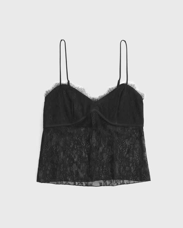 Women's Lace Babydoll Cami | Women's Tops | Abercrombie.com | Abercrombie & Fitch (US)