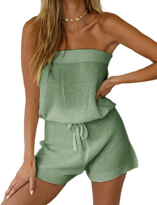 Chang Yun Womens Summer Jumpsuits Off Shoulder Romper Two Piece Outfits     Loungewear Sets,Elast... | Amazon (US)