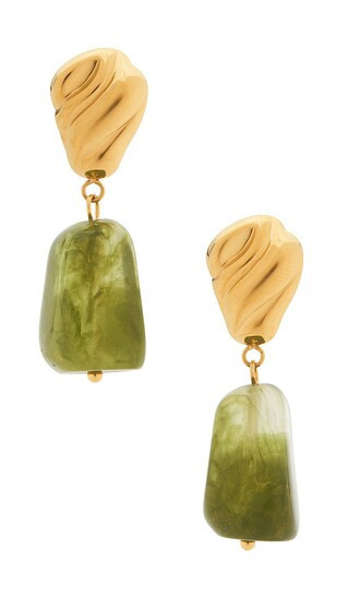 petit moments Jade Drop Earrings in Waterproof & Gold. Size all. | Revolve Clothing (Global)