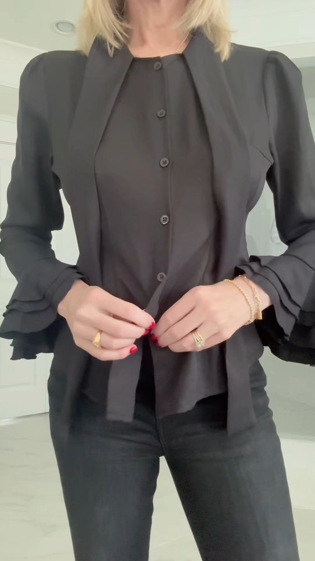 French girl chic is all about effortless elegance — and this look captures it perfectly. A classic bow blouse layered under a cream tweed-style cardigan, paired with black tailored jeans, pointed-toe flats, and a timeless mini bag. It’s Parisian style with a modern, polished twist — chic enough for a café in Saint-Germain or dinner in New York.

#parisianstyle #classicstyle #over40

#LTKOver40 #LTKSeasonal #LTKStyleTip