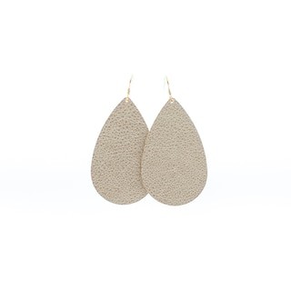 Champagne Shimmer Leather Earrings | Nickel and Suede