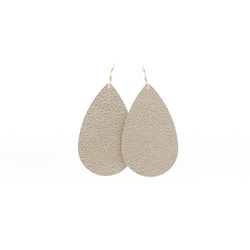 Champagne Shimmer Leather Earrings | Nickel and Suede