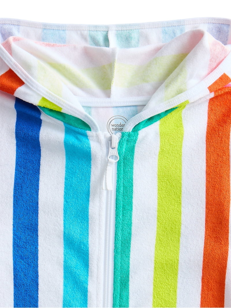 Wonder Nation Girls Terry Towel Swimsuit Coverup Dress with UPF 50+, Sizes 4-18 & Plus | Walmart (US)