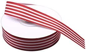 Red and White Striped Ribbon, Grosgrain Ribbon 1 Inch, Christmas Fabric Ribbon for Gift Packaging... | Amazon (US)
