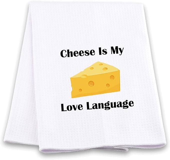 Funny Cheese Kithcen Towel Cheese is My Love Language Tea Towel Food Dish Towel Cheese Lover Gift | Amazon (US)