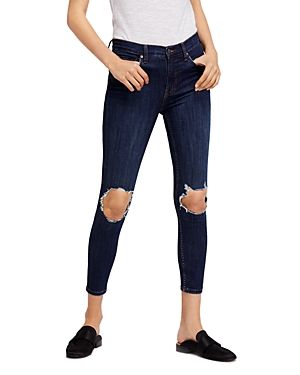 Free People Busted Skinny Jeans in Dark Blue | Bloomingdale's (US)