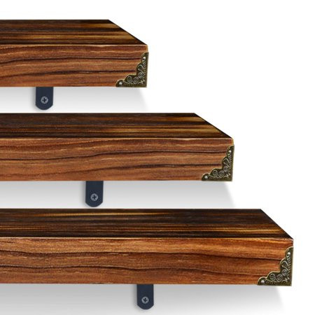 Ameegoo Natural Wood Wall Shelves Rustic Floating Shelves Wall Mounted Hanging Book Shelf Small Wide | Walmart (US)