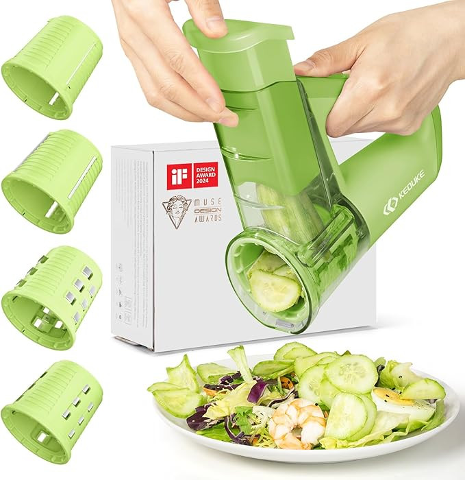 KEOUKE Electric Vegetable Slicer Handheld Cordless Salad Shooter One Touch Easy Control Rotary Gr... | Amazon (US)