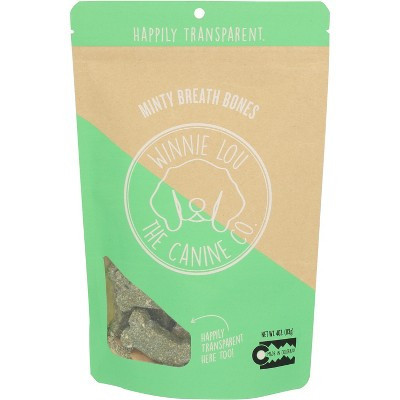 Winnie Lou The Canine Co Dog Treat Minty Breath Bones - Case of 6 - 4 oz | Target