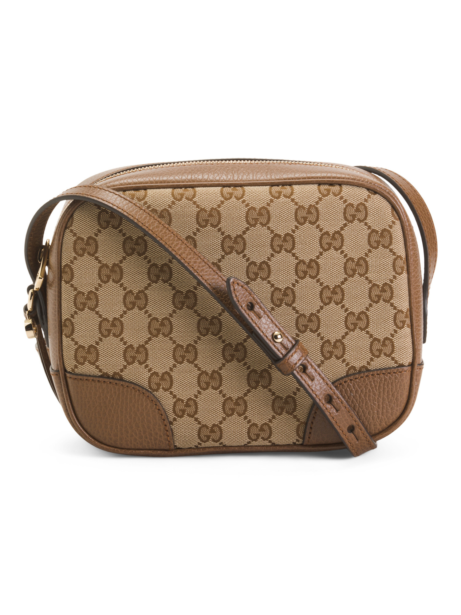 Made In Italy Canvas Guccissima Logo Crossbody Bag With Leather Trim | TJ Maxx