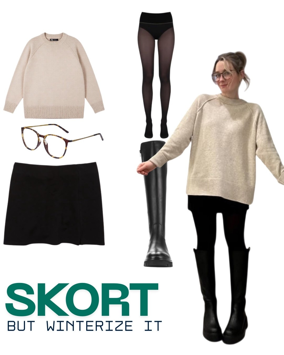 Comfy work outfit featuring this knit skort. Give me all the built in shorts please. 
Wearing a small in everything  

#LTKootd #LTKPetite #LTKFindsUnder50