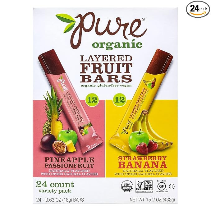 Pure Organic Layered Fruit Bars Variety Pack 0.63oz 24CT (220-02000) | Amazon (US)