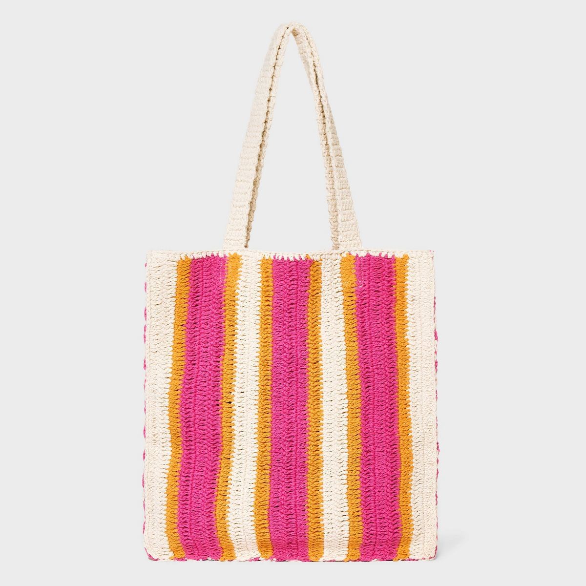 Striped Straw Crochet Tote Handbag - Universal Thread™ Pink | Target