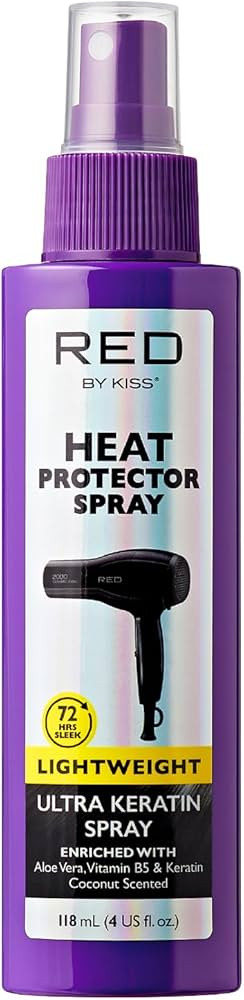 Red by Kiss Heat Protector, 4 Fl Oz - Ultra Keratin Spray for Thermal Protection, Enriched with V... | Amazon (US)