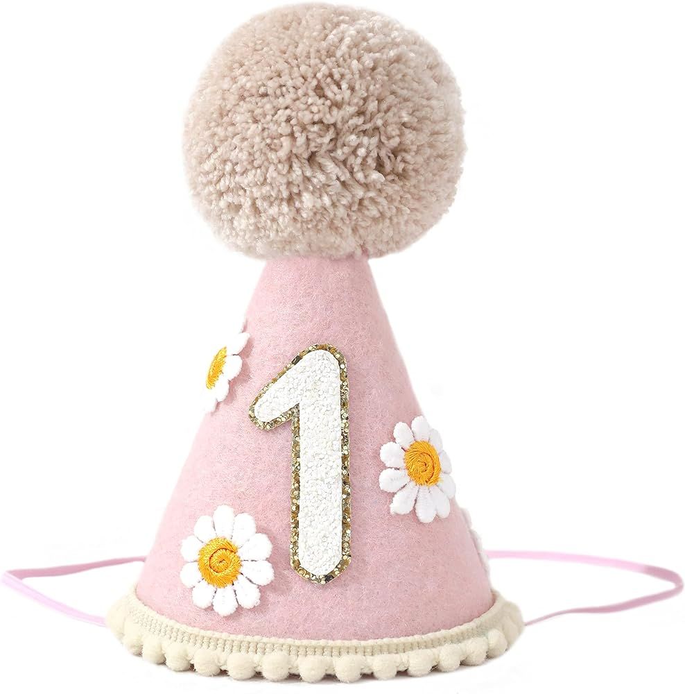 LINGANA First Birthday Hat for Baby - 1st Birthday Party Decor for Baby Show,1st Birthday Outfit ... | Amazon (US)