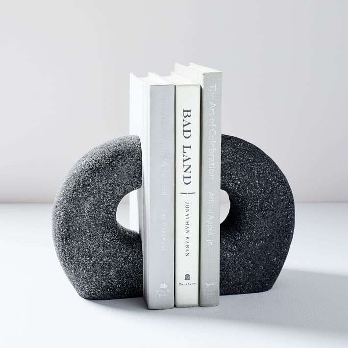 Gray Lava Stone Bookends (Set of 2) | West Elm (US)