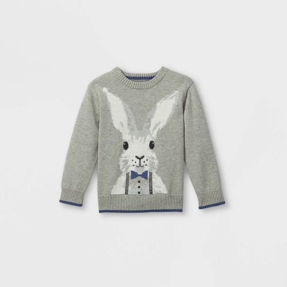 Toddler Boys' Easter Bunny Pullover Sweater - Cat & Jack™ Heather Gray | Target