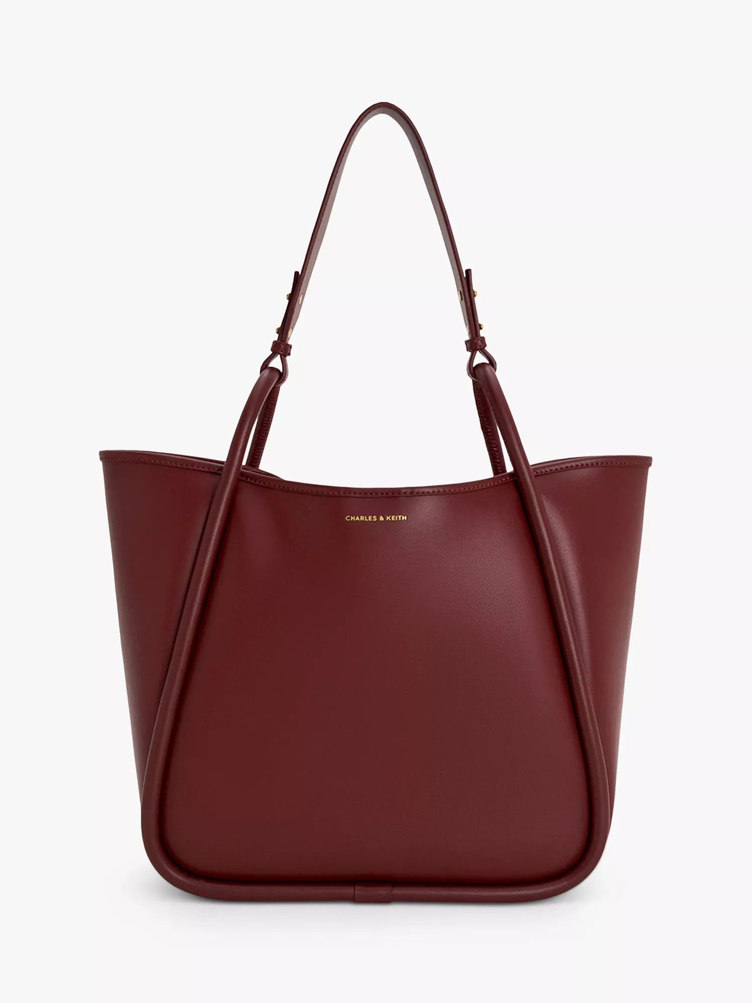 CHARLES & KEITH Lyla Tubular Slouchy Faux Leather Tote Bag | John Lewis (UK)