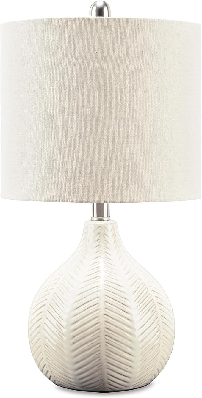 Signature Design by Ashley Rainermen Ceramic Table Lamp, 21" Tall, Ideal for Nightstands, Texture... | Amazon (US)