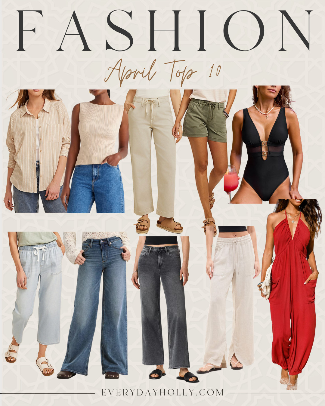 The top 10 fashion finds are all about effortless pieces you can actually wear on repeat.  From petite friendly denim and easy linen pants to flattering swimsuits and vacation ready jumpsuits, these are the styles I keep reaching for this spring and summer. Everything is comfortable, versatile, and easy to dress up or down for everyday life, travel, or warm weather plans.

Amazon fashion, petite fashion finds, spring style, summer outfits, wide leg jeans, linen pants outfit, vacation outfits, flattering swimsuit, casual chic style, everyday fashion finds, EverydayHolly 

 #LTKSeasonal #LTKOver40 #LTKPetite
