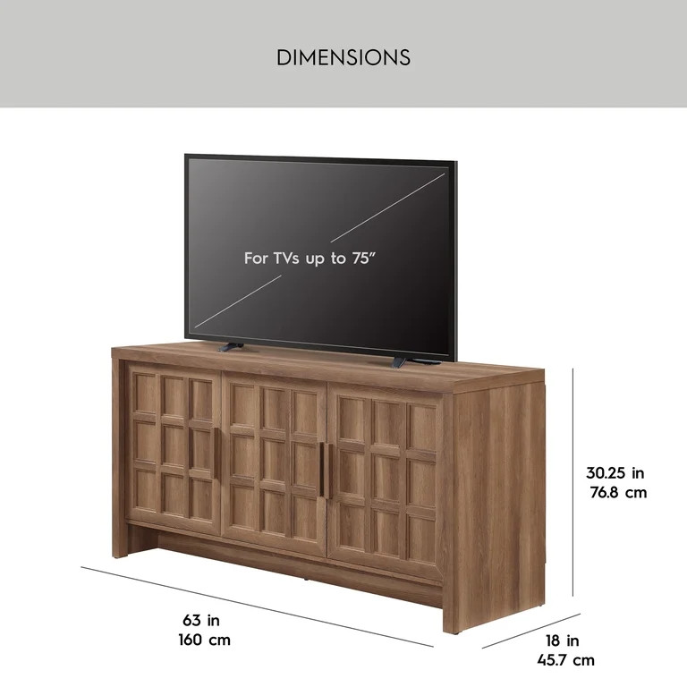 Better Homes & Gardens Mason TV Stand for TVs up to 75", Brown Oak Finish | Walmart (US)