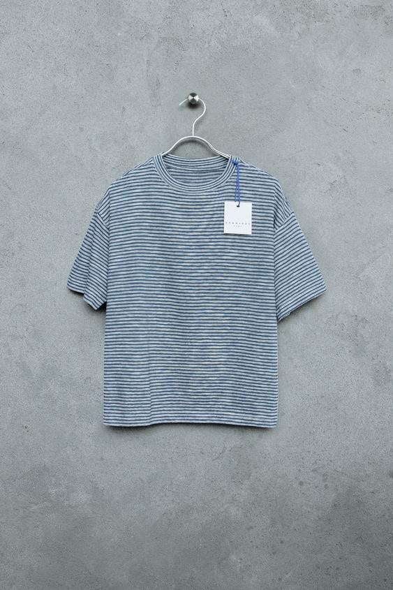 STORIESZ - LIGHTWEIGHT FLAMÉ STRIPED T-SHIRT | Zara US