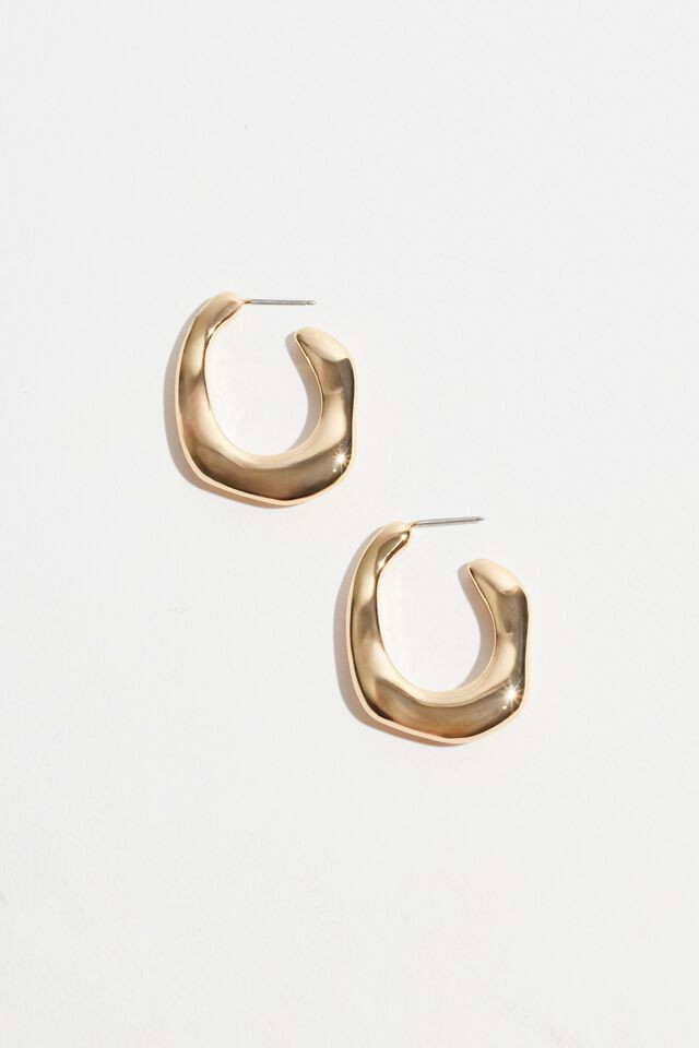 Organic Oblong Hoop Earrings | Dynamite Clothing
