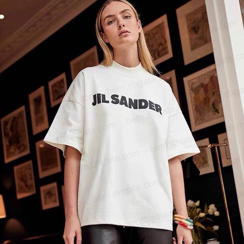 JIL SANDER DUPE Fashion Clothing Cotton Logo Loose T shirt Short Sleeved T-shirt Dress Skirt S M ... | DHGate