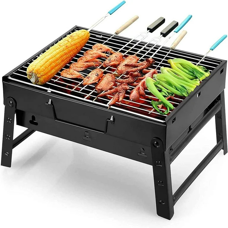 Uten Charcoal Grill, Portable Barbecue Grill Folding BBQ Grill, Small Outdoor Grill Tools for Cam... | Walmart (US)