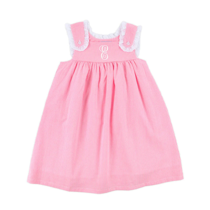 Pink Stripe Ruffle Strap Dress | Classic Whimsy