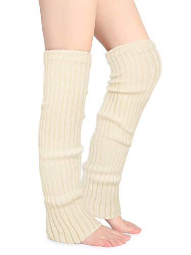 Joyingtwo Thigh Highs Leg Warmers for Women Over Knee High Leg Warmer Crochet Long Socks ((1p) beige) | Amazon (US)