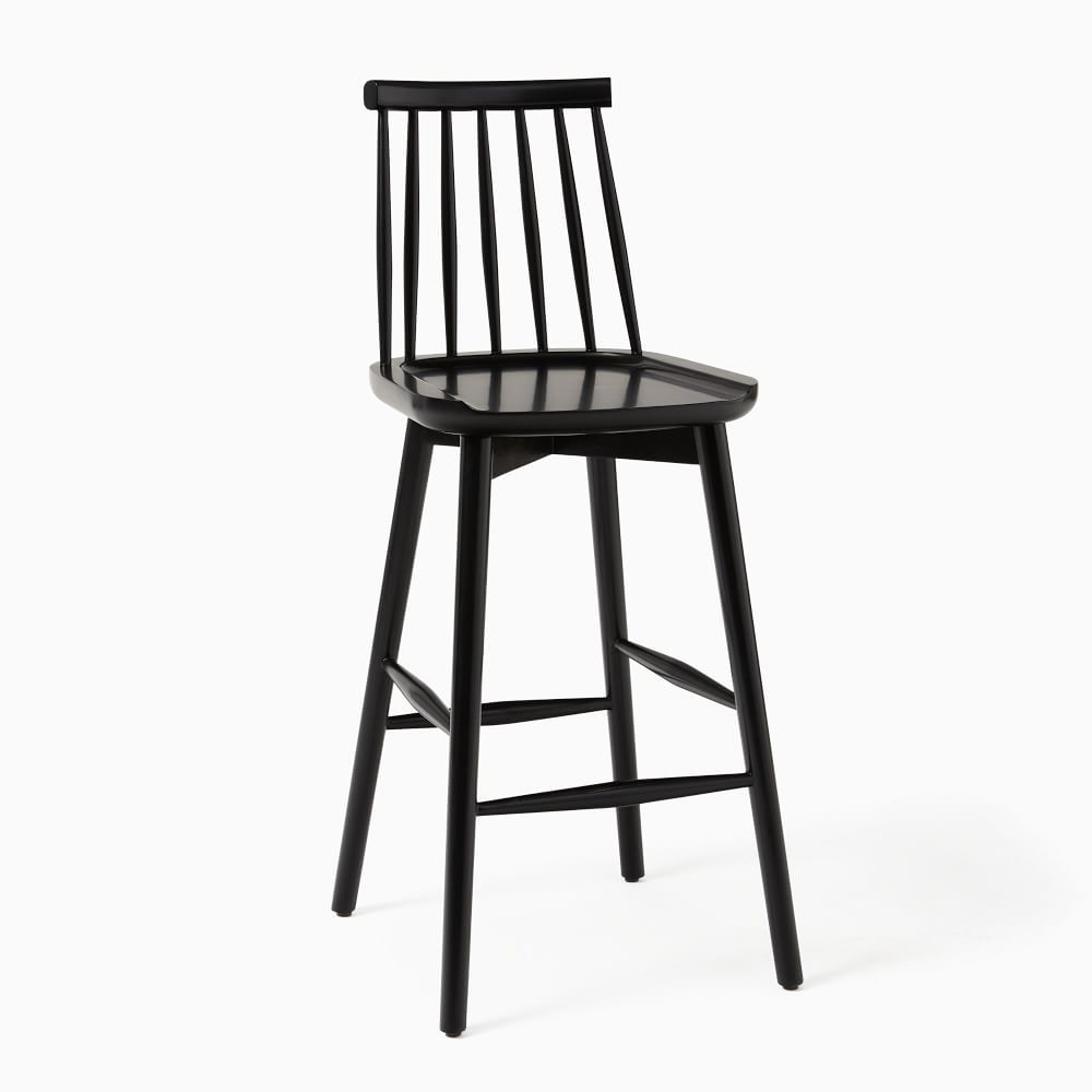 Windsor Counter Stool, Black | West Elm (US)