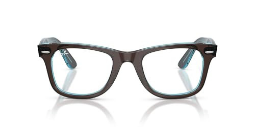 Ray-Ban RX4340V Wayfarer Ease Prescription Eyewear Frames, Brown On Transparent Blue/Demo Lens, 50 mm | Amazon (US)