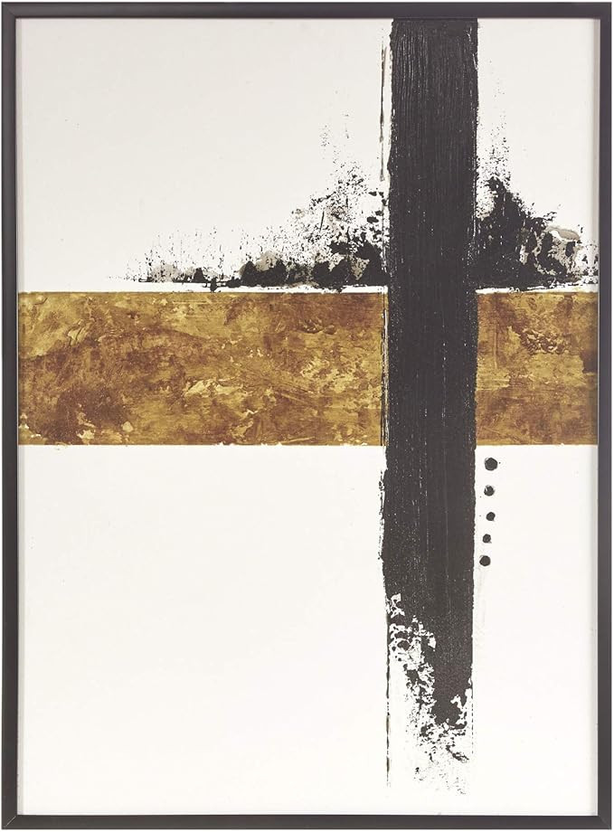 Martha Stewart Kinetic I Wall Art Living Room Decor - Abstract Gel Coated Canvas on Black Frame, ... | Amazon (US)