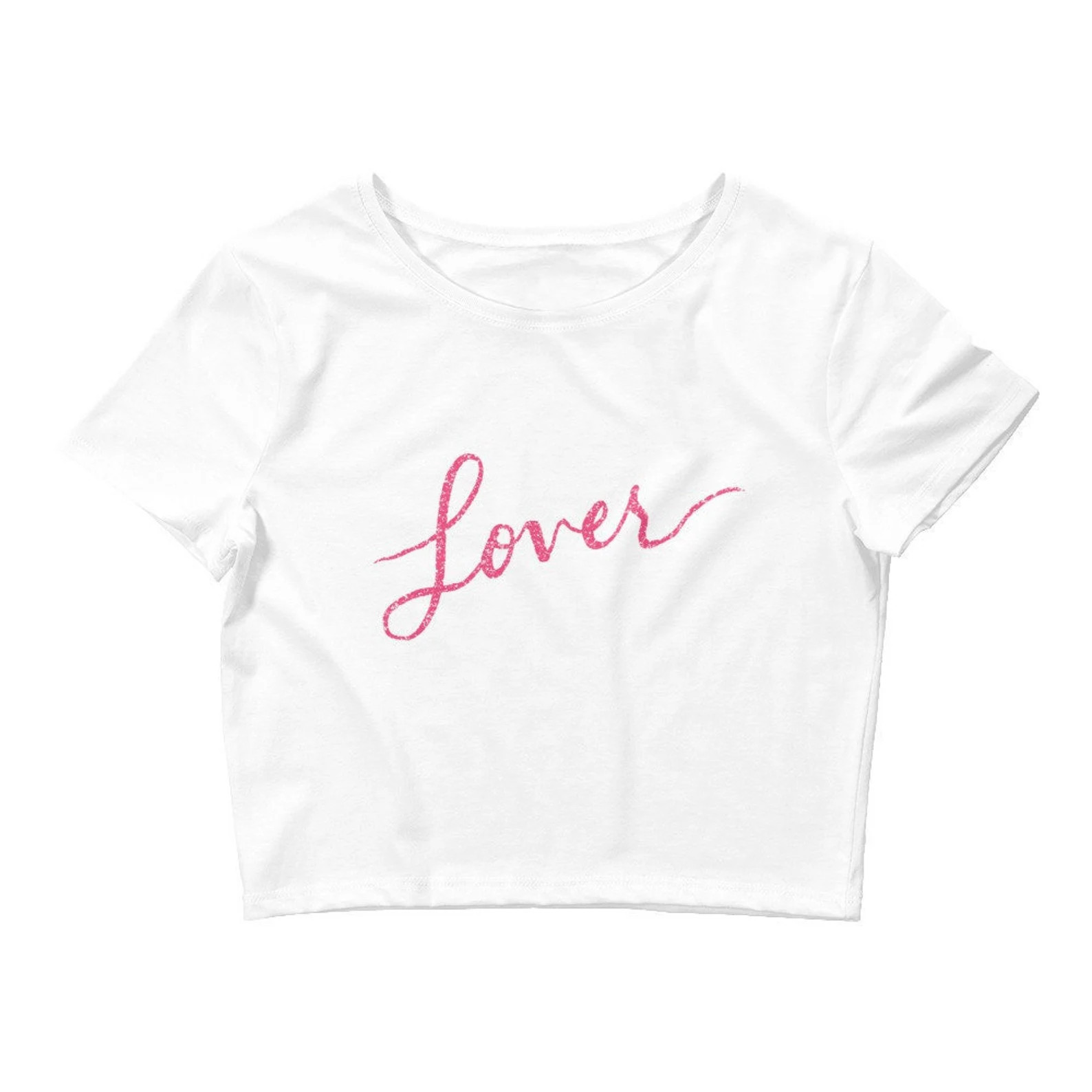 Lover Album Distressed Font Swiftie Merch Short-Sleeve Women’s Crop Tee | Etsy (US)