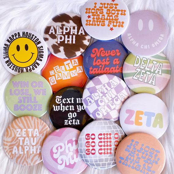 Game day button pins | game day pins | tailgate buttons | tailgate outfit | sorority button | uni... | Etsy (US)