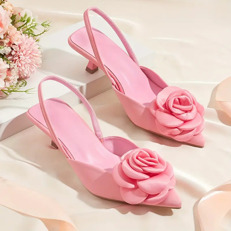 Women's Flower Decor Stiletto Heels, Fashion Pointed Toe Dress Pumps, Stylish Ankle Strap Slingba... | Temu Affiliate Program
