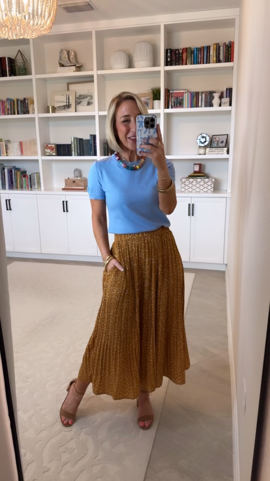 Amazon - summer sweaters styled 3 ways each. Short Sleeve Crew Neck Lightweight Sweater - size XS. 9 colors. * Pleated Polka Dot Midi Skirt - size small. 

 

#LTKSeasonal #LTKOver40 #LTKSaleAlert