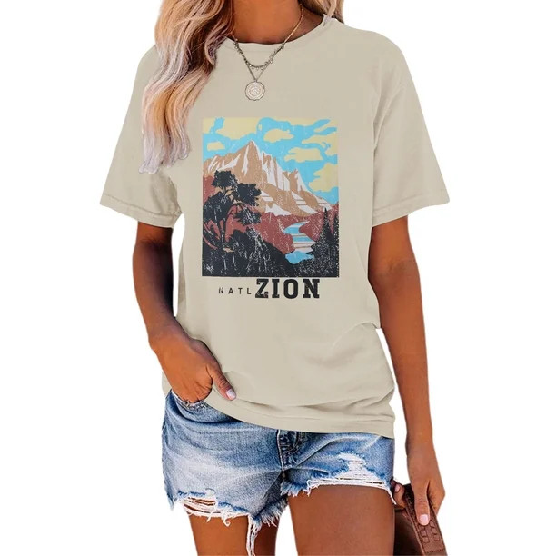 Anbech National Park Shirts Women Graphic Tshirt Western Tee Shirt NATL Arches Ladies Graphic Tee... | Walmart (US)