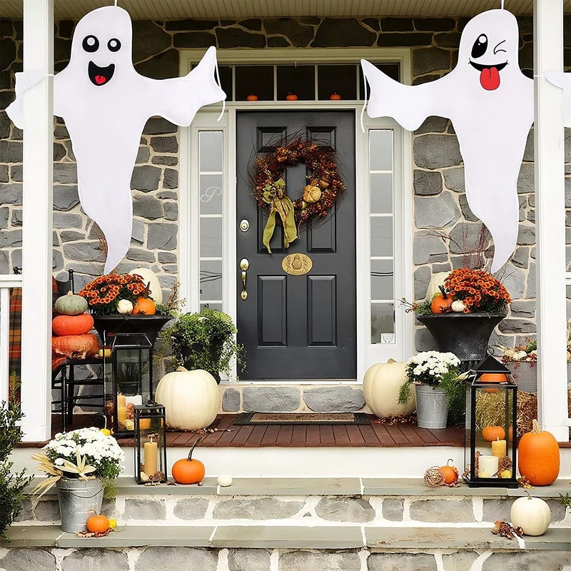 2-Pack Cute Hanging Ghost Halloween Decorations Outdoor – Friendly Ghost Kit for Yard, Trees, P... | Walmart (US)