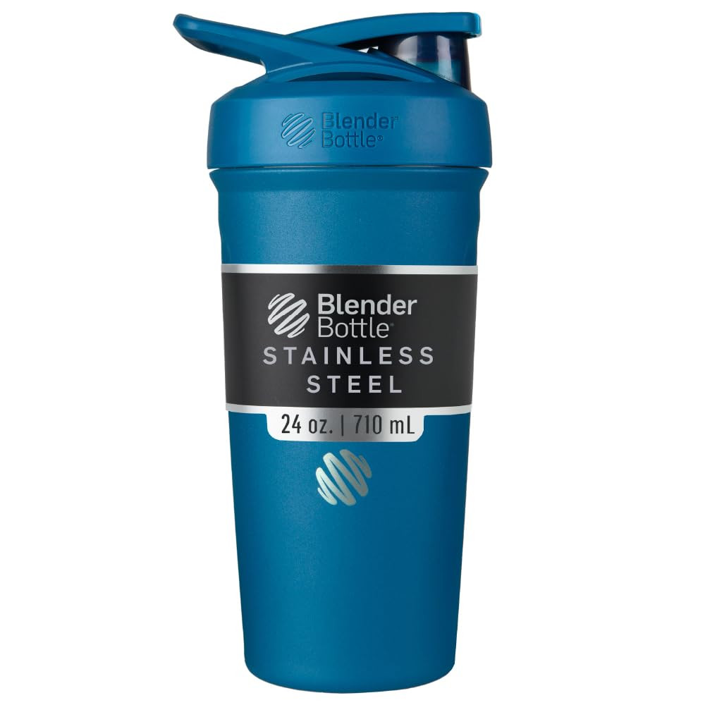 BlenderBottle Strada Shaker Cup Insulated Stainless Steel Water Bottle with Wire Whisk, 24-Ounce,... | Amazon (US)