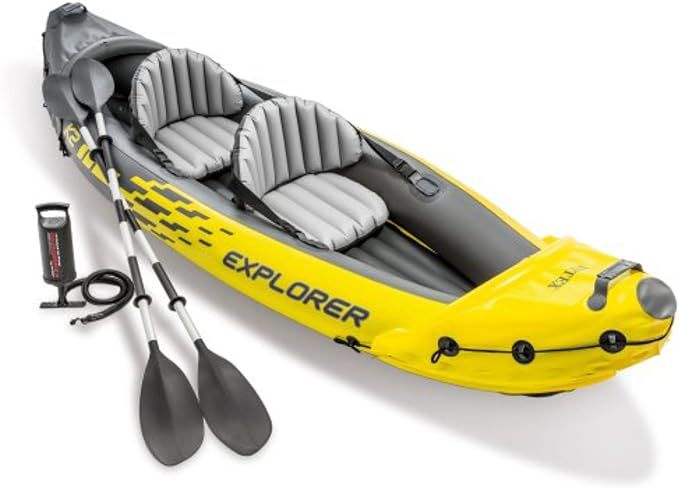 Explorer K2 Kayak, 2-Person Inflatable Kayak Set with Aluminum Oars, Manual and Electric Pumps… | Amazon (US)