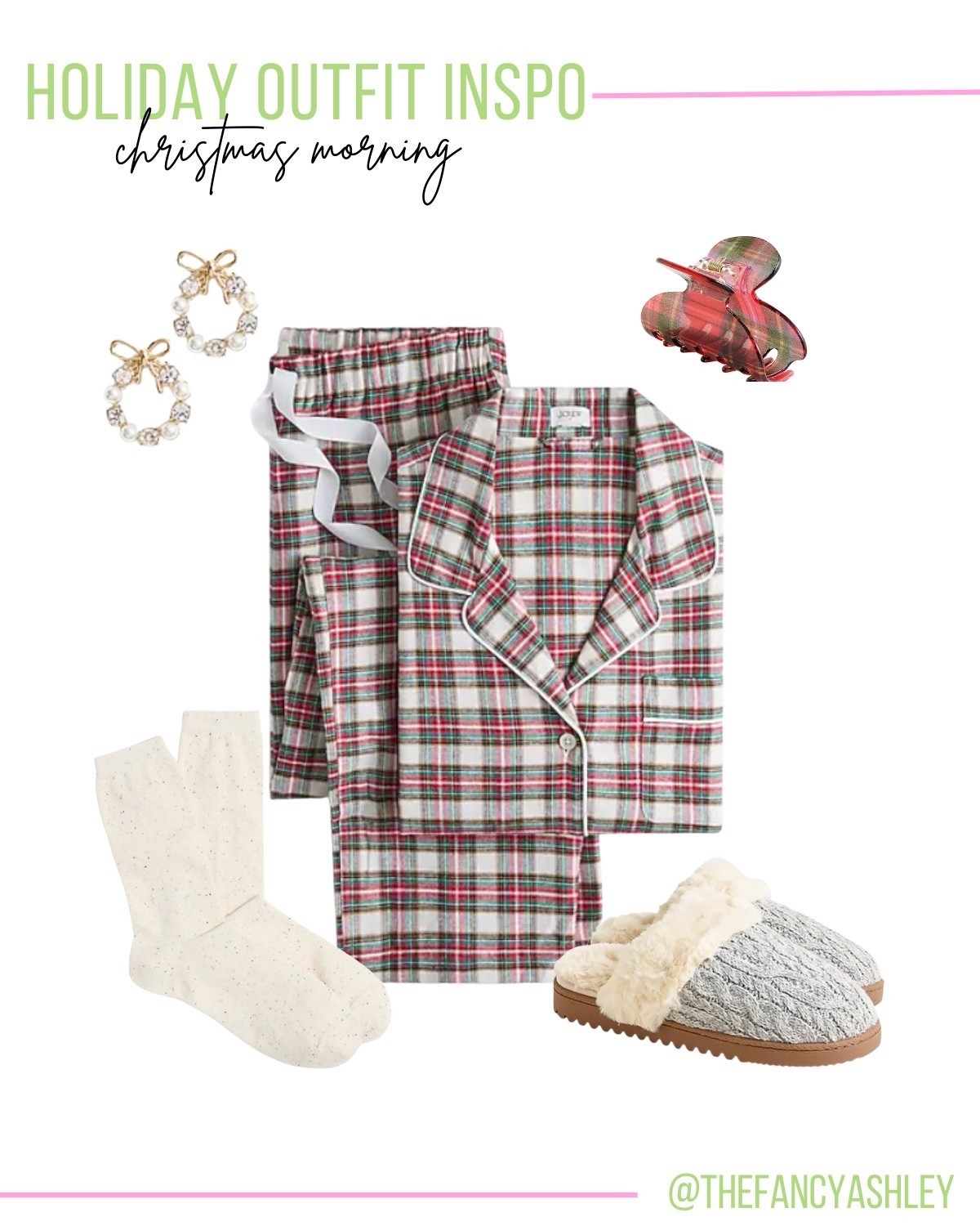 Holiday outfit inspo - Christmas morning! Love this JCrew Factory look - tartan plaid PJs, cozy socks and slippers, cutest wreath earrings. PJs come in several styles and all under $40!! Christmas morning perfection! 🎄#ChristmasMorning #HolidayPajamas #JCrewFactory #PlaidPJs #ChristmasPJs #ChristmasOutfit #HolidayStyle


#LTKFindsUnder50 #LTKHoliday #LTKSeasonal