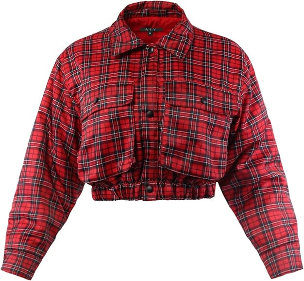 Women's Cropped Front Two Pocket Snap Quilted Padding Bomber Jacket | Amazon (US)