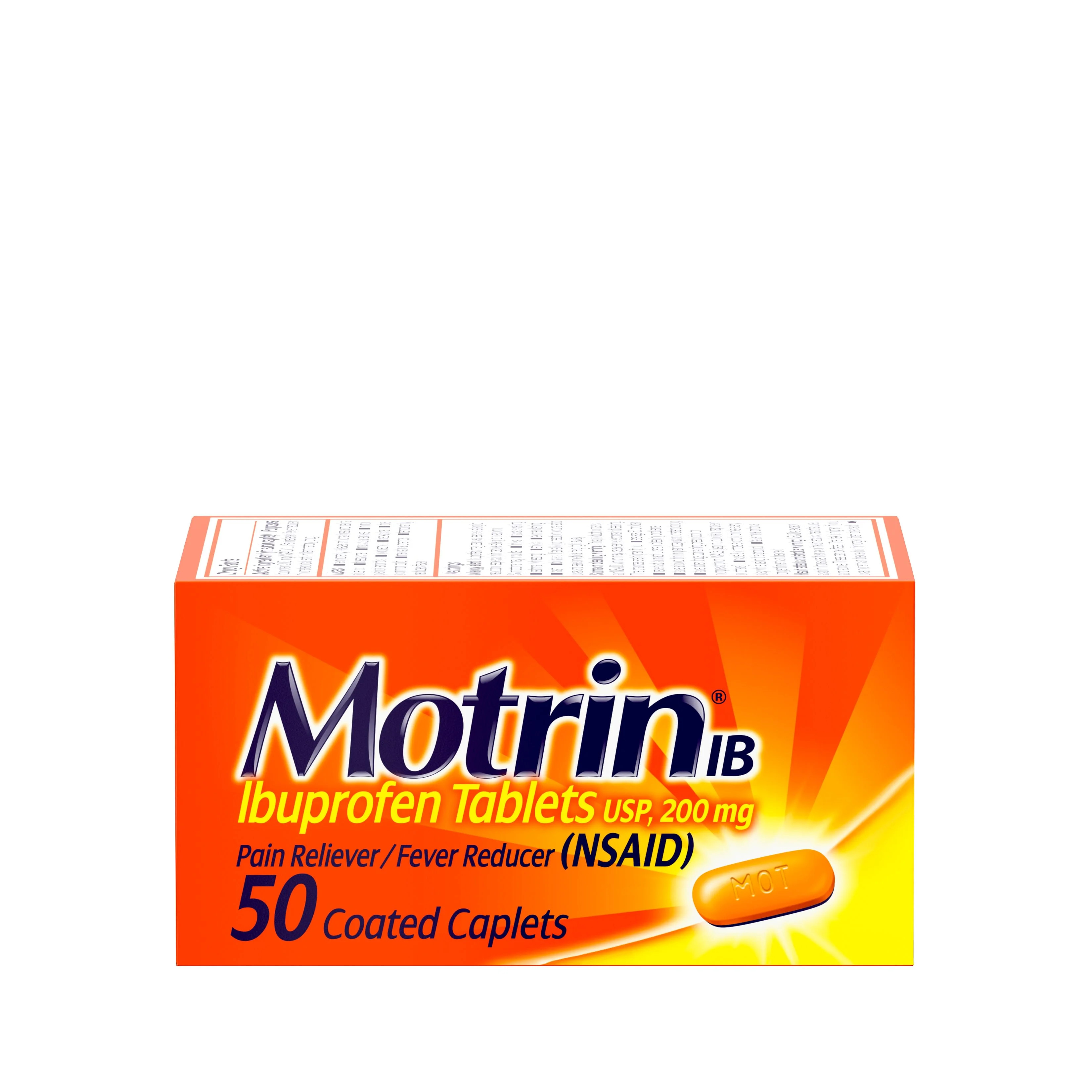 Motrin IB, Ibuprofen 200mg Tablets for Pain & Fever Relief, 50 Ct | Walmart (US)