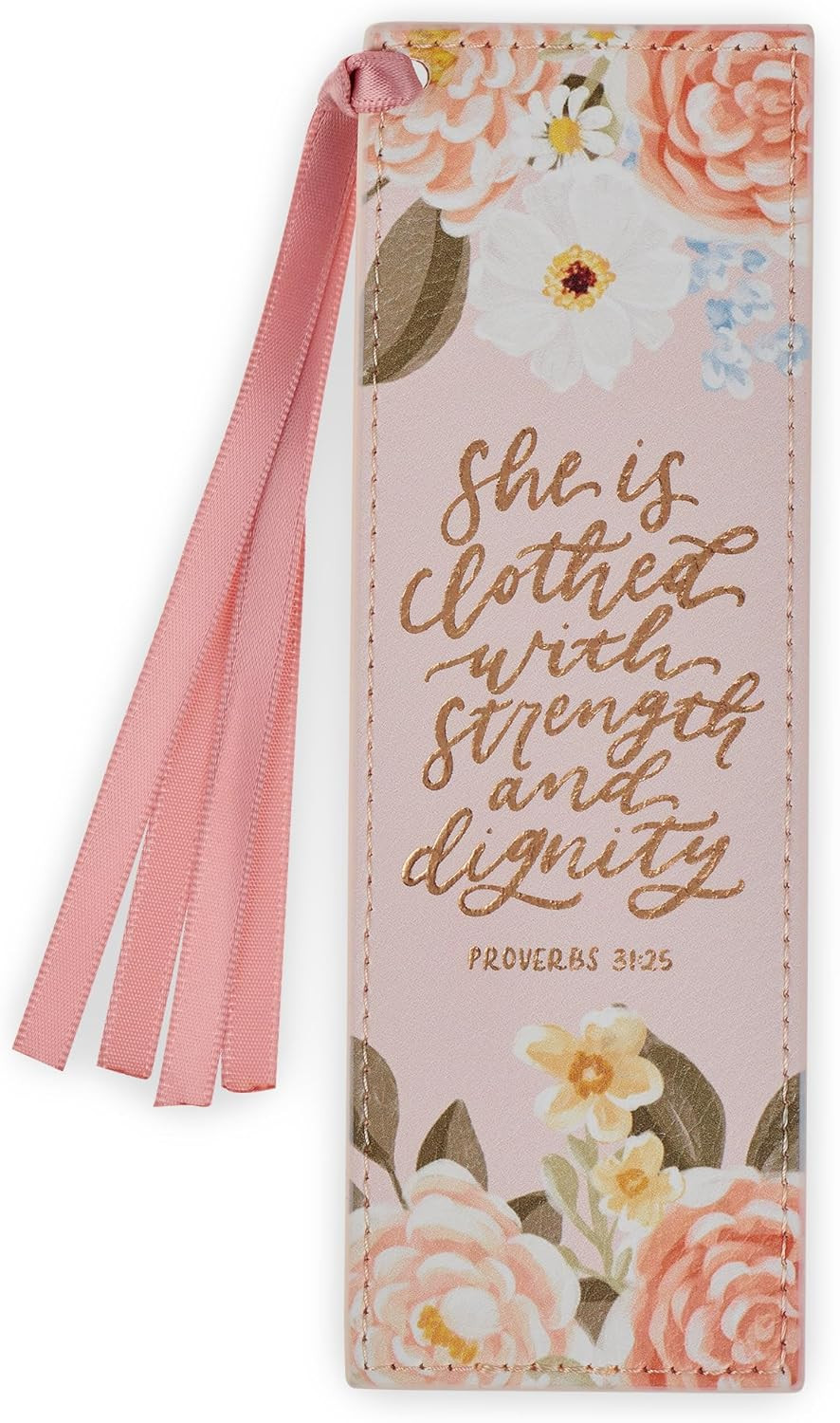 Christian Art Gifts Premium Vegan Leather Inspirational Scripture Bookmark for Women: Strength & ... | Amazon (US)
