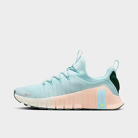 Nike Women's Free Metcon 6 Premium Training Shoes in Glacier Blue/Washed Coral/Vintage Green Size: 6.0 | Finish Line (US)